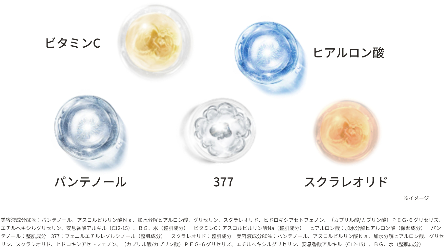 ビタミンC　ヒアルロン酸　パンテノール　377　スクラレオリド