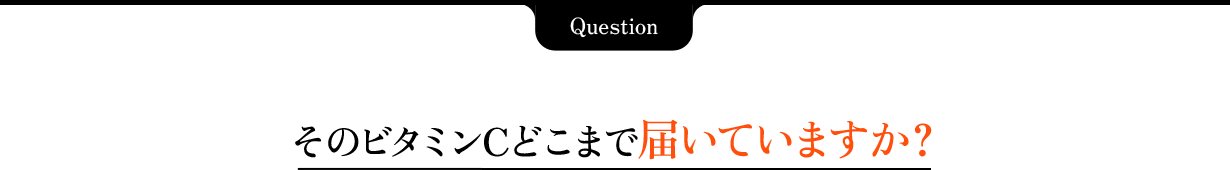 Question そのビタミンCどこまで届いていますか？