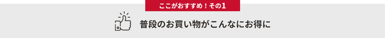ここがおすすめ!その1 普段のお買い物がこんなにお得に