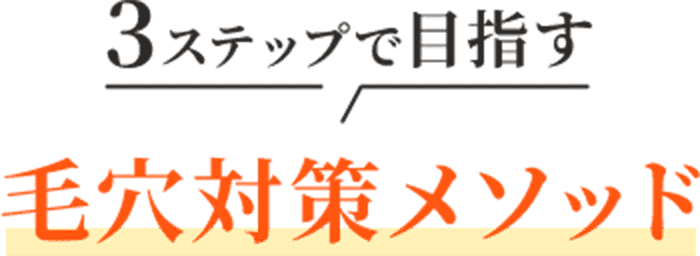 3ステップで目指す 毛穴対策メソッド