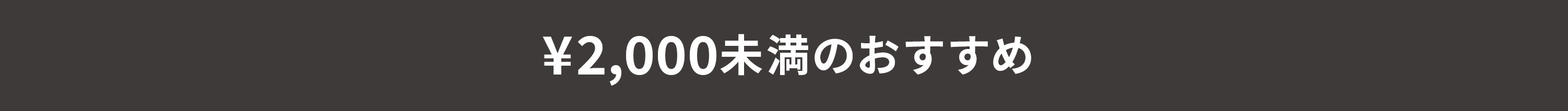 ¥2,000未満のおすすめ