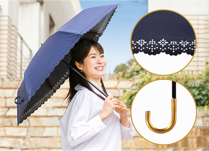 遮光率99%、晴雨兼用のエレガントな日傘