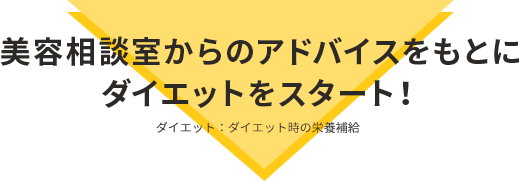 美容相談室からのアドバイスをもとにダイエットをスタート！（ダイエット：ダイエット時の栄養補給）