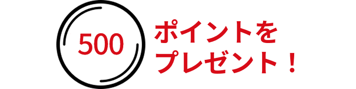 500ポイントをプレゼント