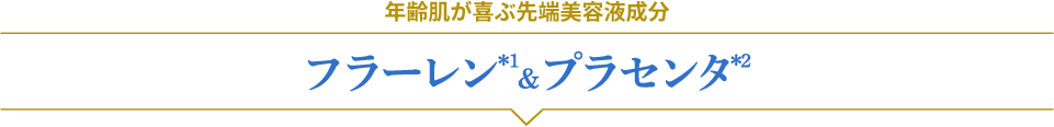 年齢肌が喜ぶ先端美容液成分　フラーレン*1＆プラセンタ*2