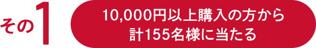 その1 10,000円以上購入の方から計155名様に当たる