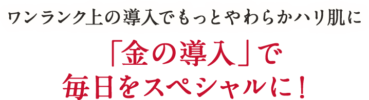 ワンランク上の導入でもっとやわらかハリ肌に「金の導入」で毎日をスペシャルに！