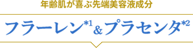 年齢肌が喜ぶ先端美容液成分　フラーレン*1＆プラセンタ*2