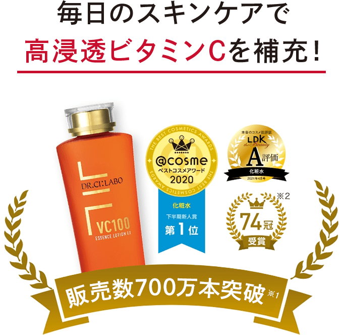 毎日のスキンケアで高浸透ビタミンCを補充!販売数700万本突破