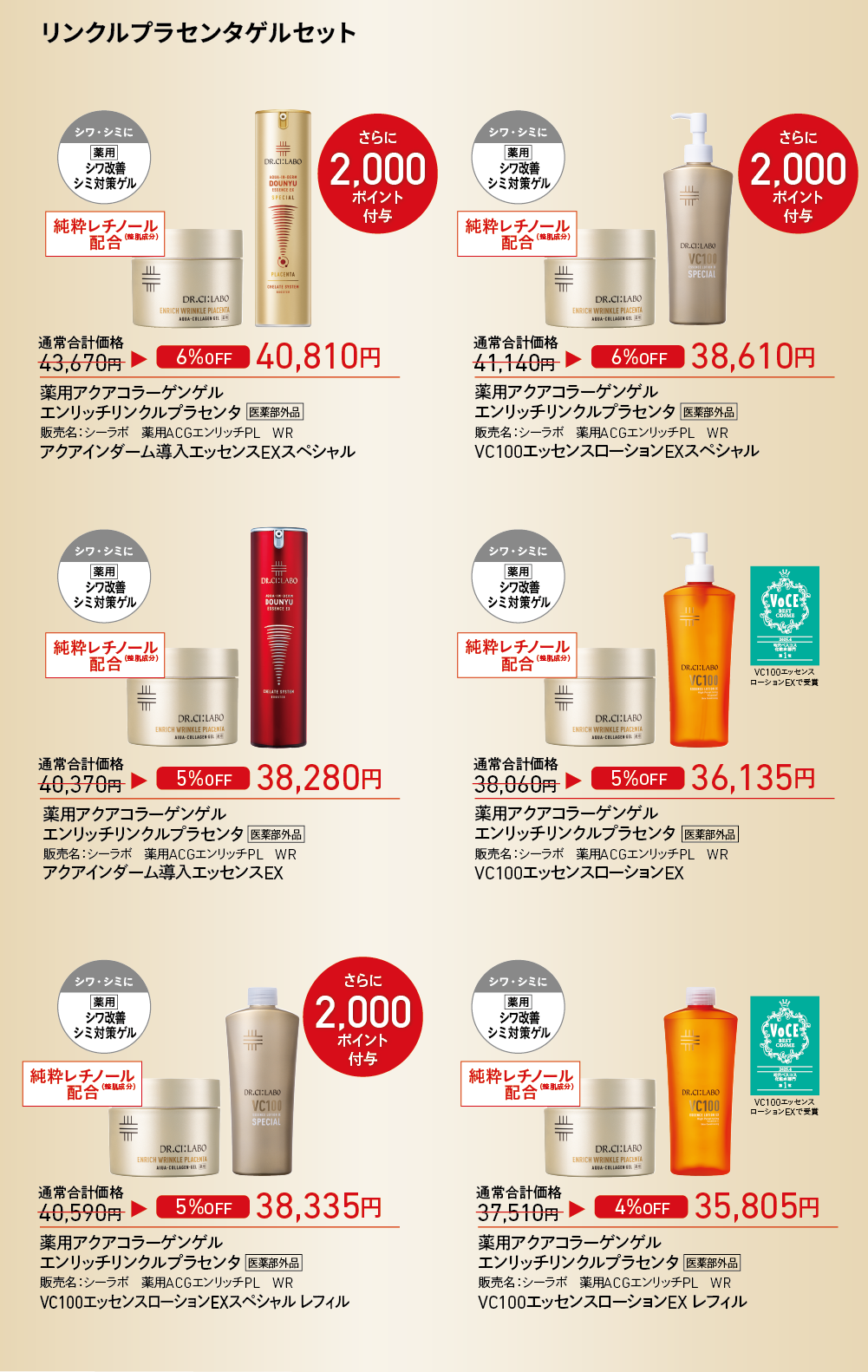 リンクルプラセンタゲルセット