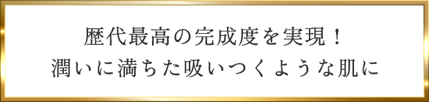 歴代最高の完成度を実現！潤いに満ちた吸いつくような肌に