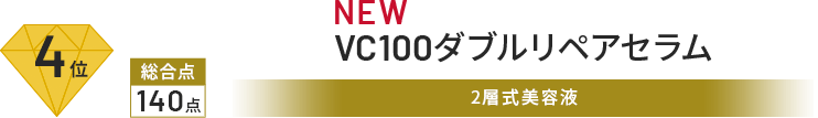 4位 総合点 140点 VC100ダブルリペアセラム 2層式美容液