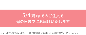 5/4(月)までのご注文で母の日までにお届けいたします
