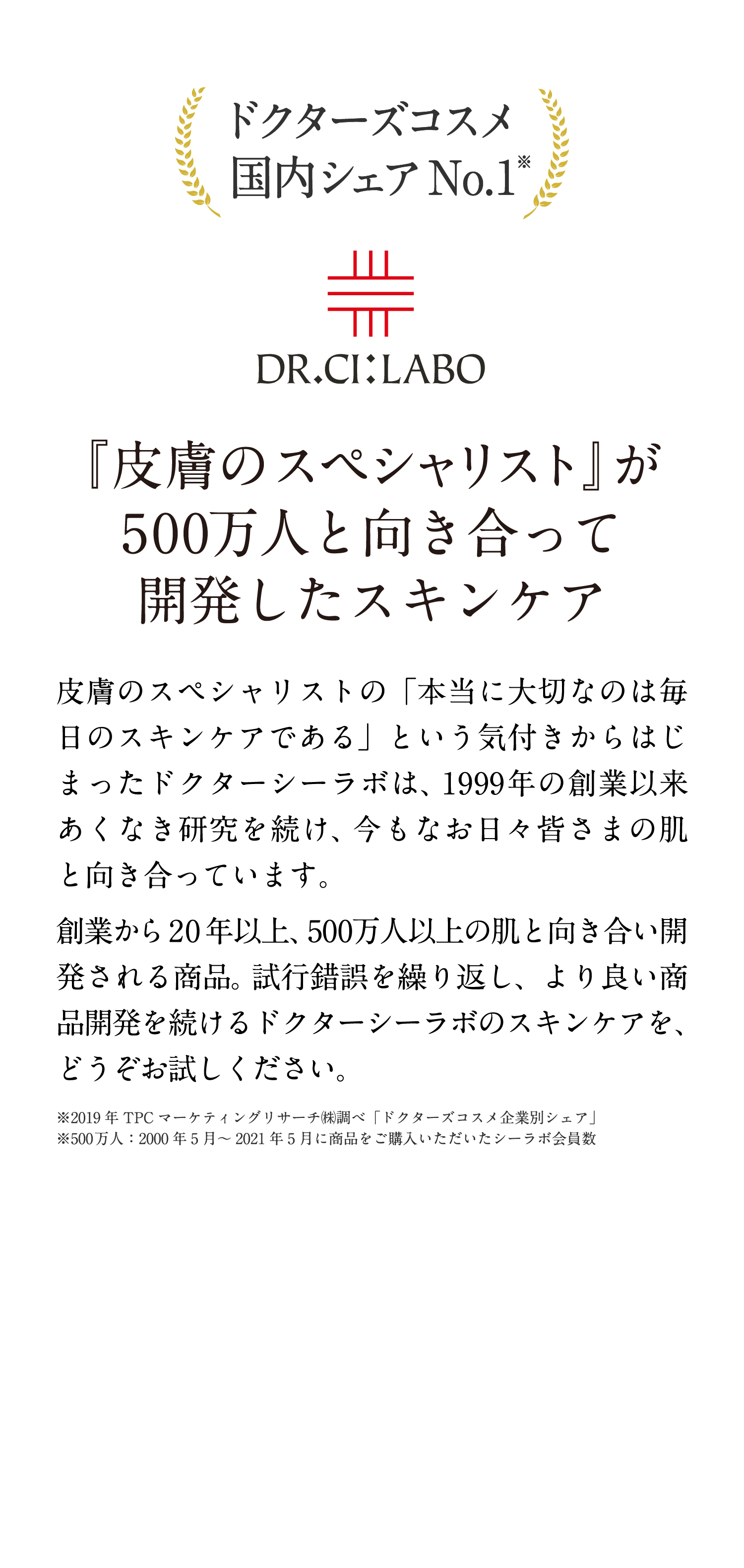 『皮膚のスペシャリスト』が500万人と向き合って開発したスキンケア