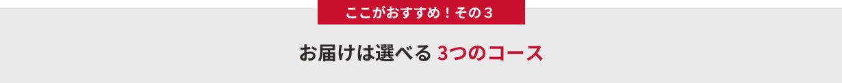 ここがおすすめ!その3 お届けは選べる3つのコース