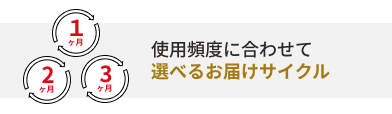 使用頻度に合わせて選べるお届けサイクル