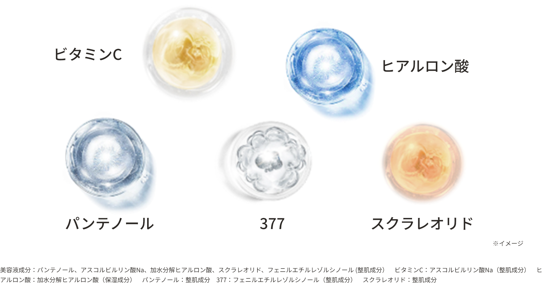 ビタミンC　ヒアルロン酸　パンテノール　377　スクラレオリド
