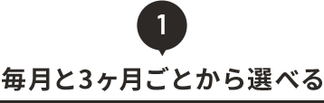 毎月と3ヶ月ごとから選べる