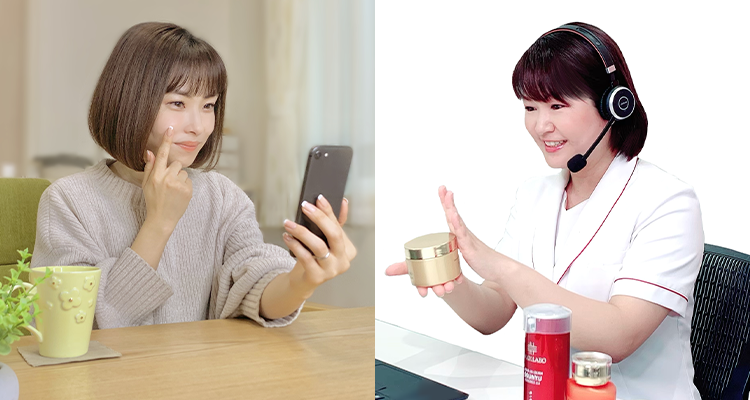オンライン・カウンセリング ドクターシーラボ オンライン・カウンセリング(無料)スタート!簡単にスマホやパソコンのモニター越しにスキンケアのアドバイスを受けたり、肌悩みの相談ができる、便利でパーソナルなサービスです。