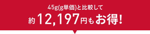 45g(g単価)と比較して約12,197円もお得！