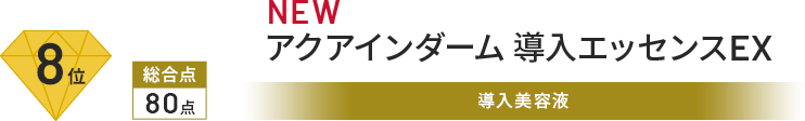 8位 総合点 80点 アクアインダーム 導入エッセンスEX 導入美容液