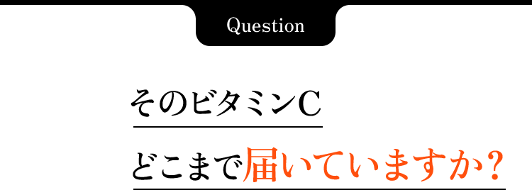 Question そのビタミンCどこまで届いていますか？