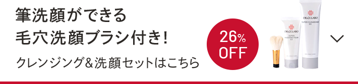 筆洗顔ができる毛穴洗顔ブラシ付き！　クレンジング&洗顔セットはこちら　26%OFF