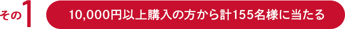 その1 10,000円以上購入の方から計155名様に当たる