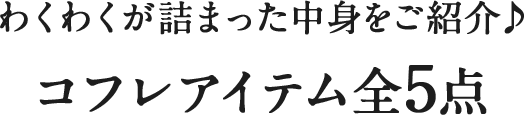 わくわくが詰まった中身をご紹介♪ コフレアイテム全5点