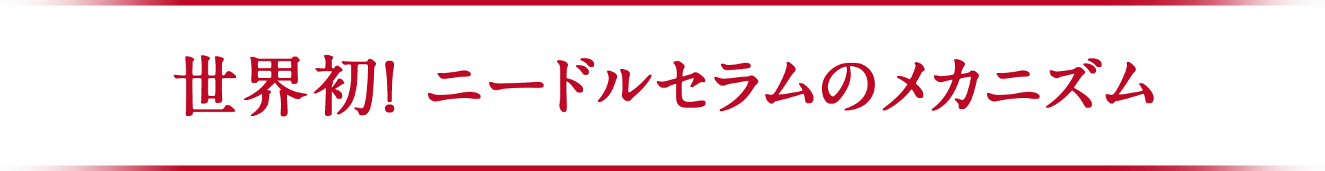 世界初！ニードルセラムのメカニズム