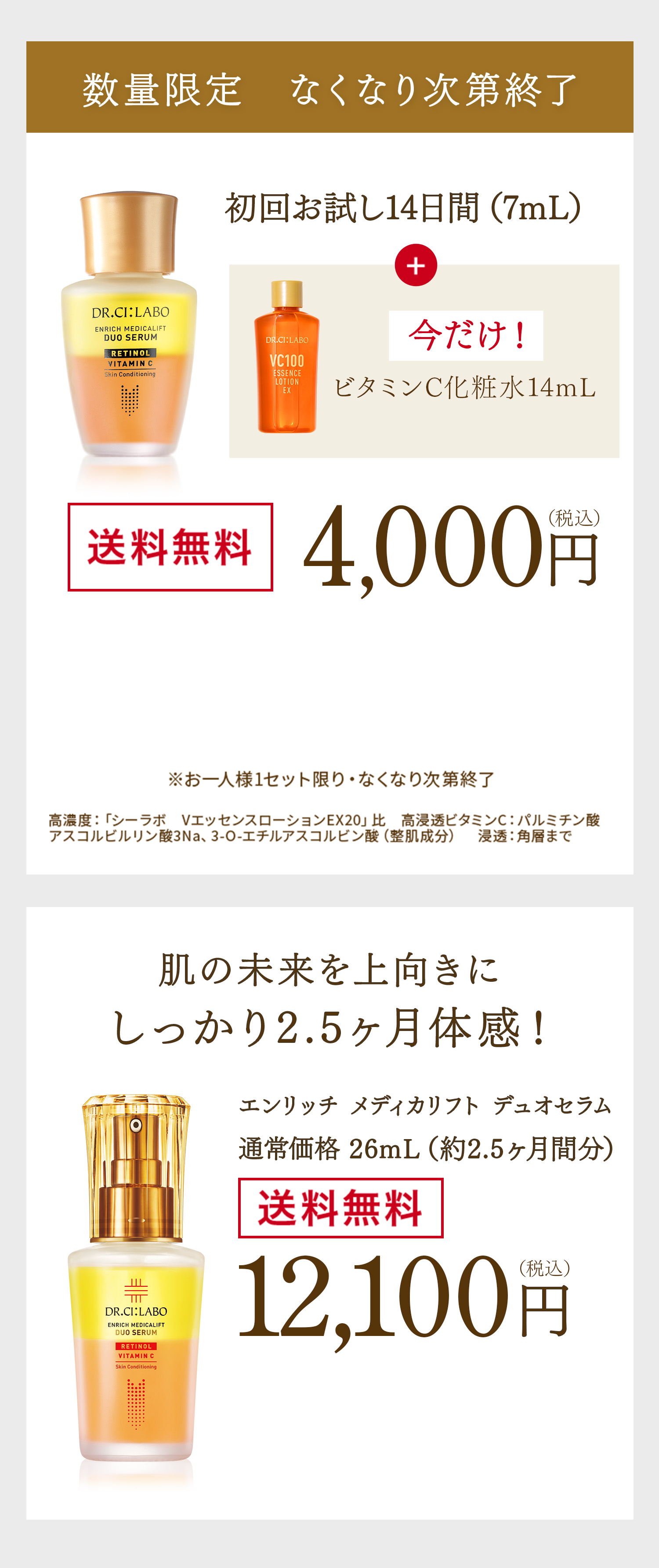 究極のコラボ美容液 エンリッチメディカリフト デュオセラム