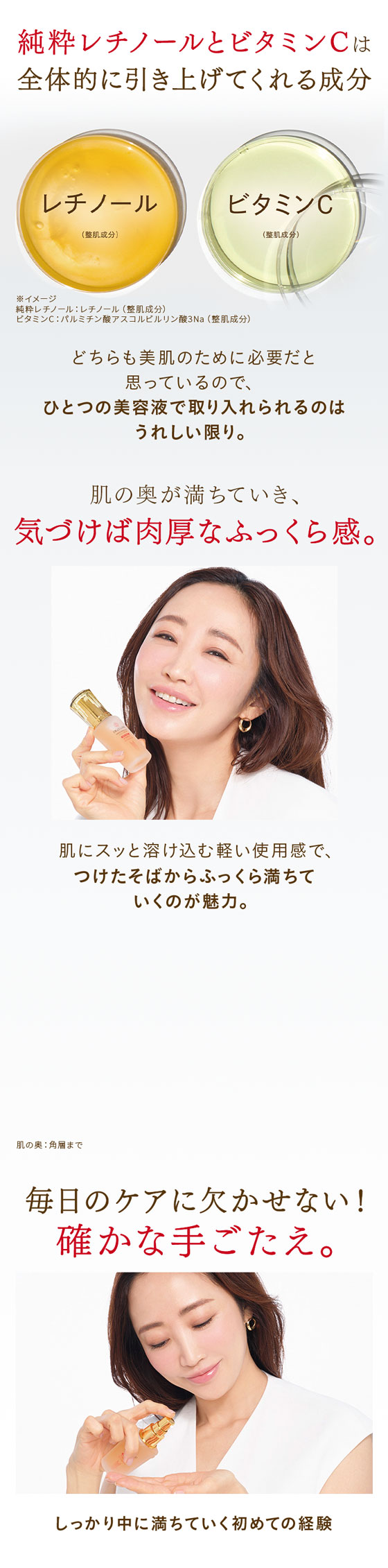 そんな声に応える レチノール(整肌成分)×ビタミンC(整肌成分)の美容液が誕生。