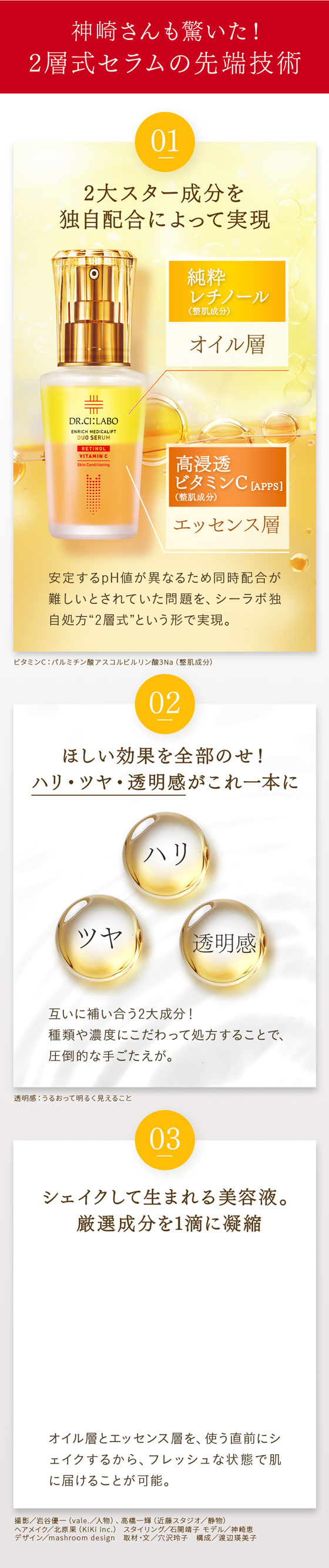 そんな声に応える レチノール(整肌成分)×ビタミンC(整肌成分)の美容液が誕生。