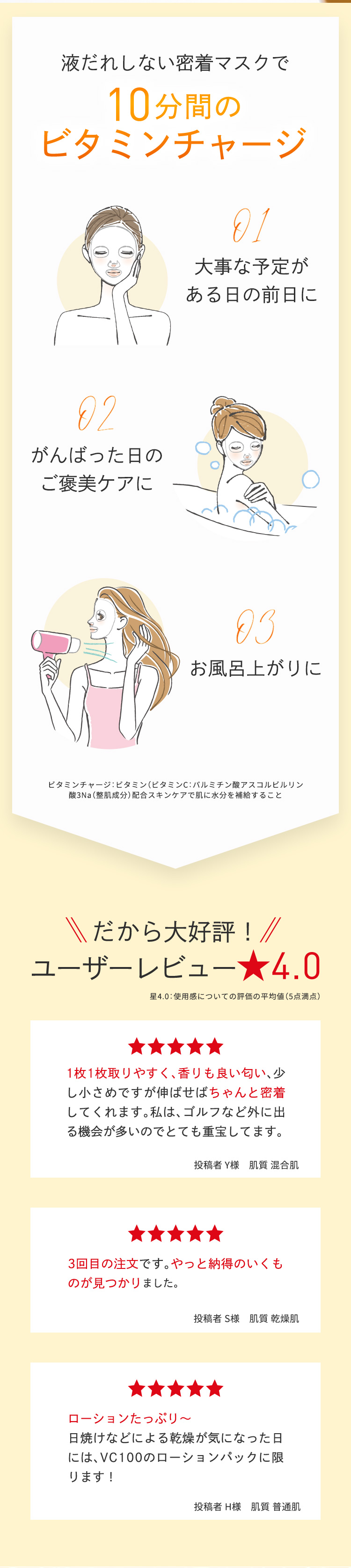 VC100エッセンスローションEXのVCラインに集中ケアマスクが登場