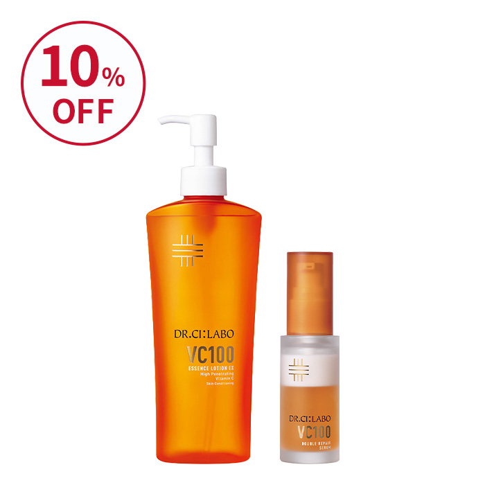 乾燥毛穴対策に VCローション&times;ダブルリペアセラムセット