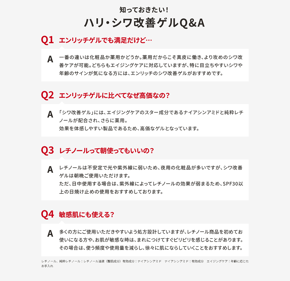 知っておきたい!シワ改善ゲルQ&A
