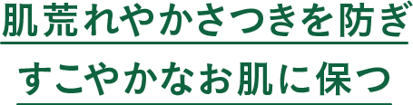 肌荒れやかさつきを防ぎすこやかなお肌に保つ