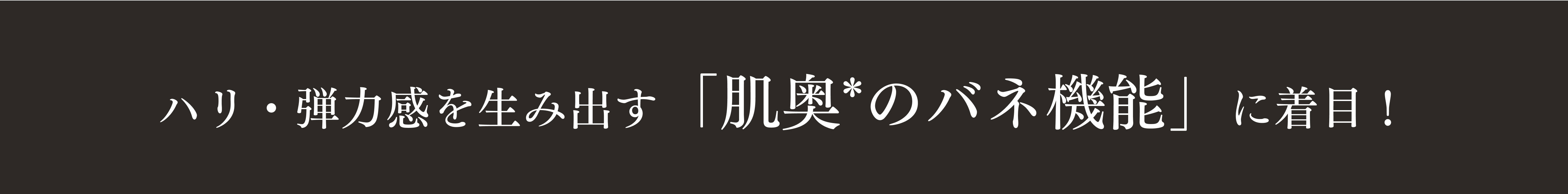 ハリ・弾力感を生み出す「肌奥のバネ機能」に着目！