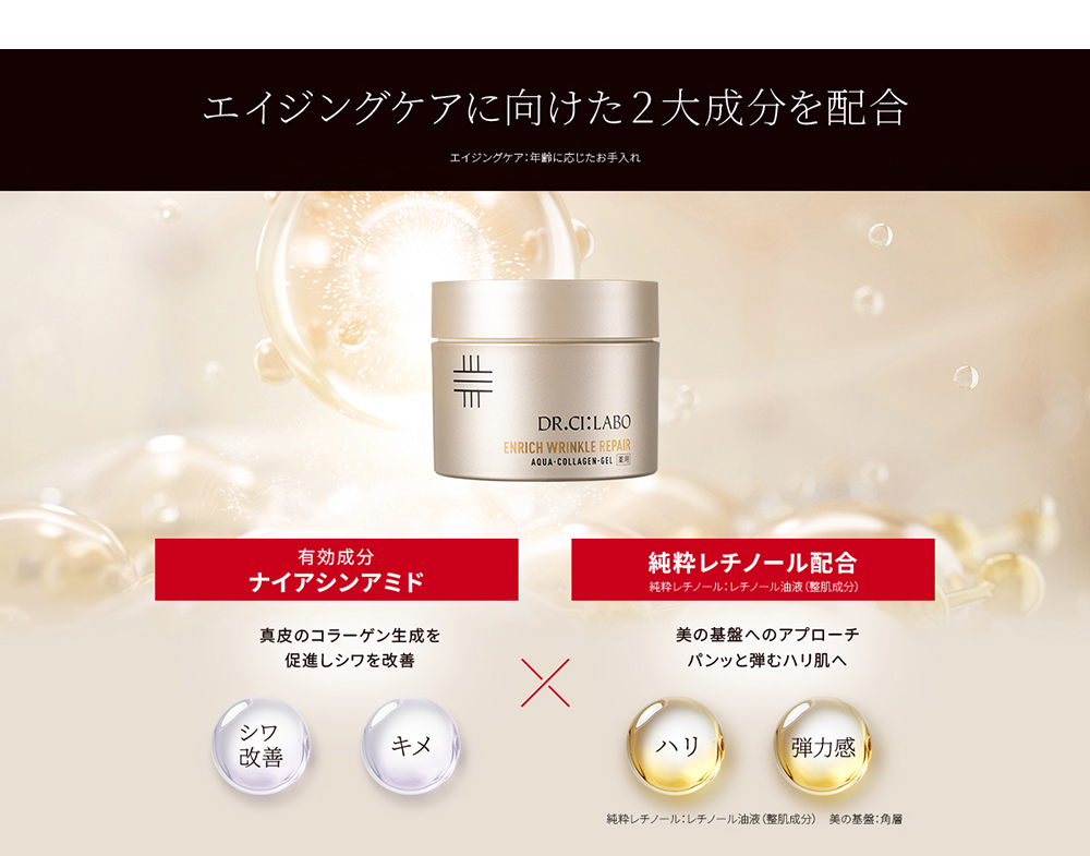 今から、シワを迎え撃て。 効果効能:シワの改善