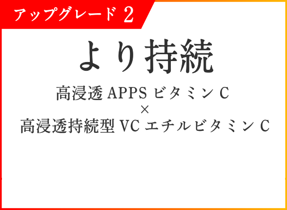 アップグレード2 より持続 高浸透APPSビタミンC × 高浸透持続型VCエチルビタミンC