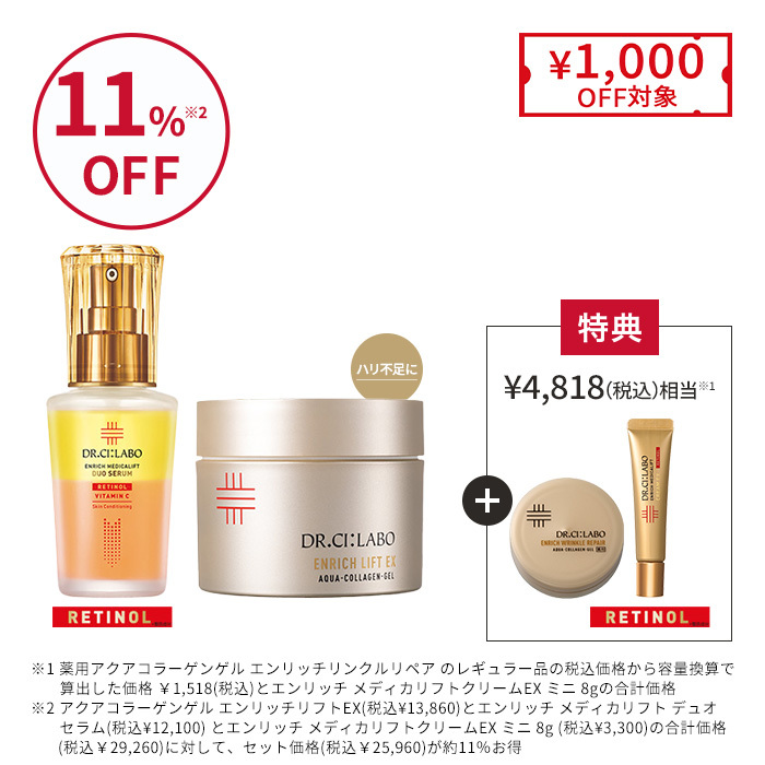 デュオセラム&times;金のゲル なめらかハリツヤ肌セット